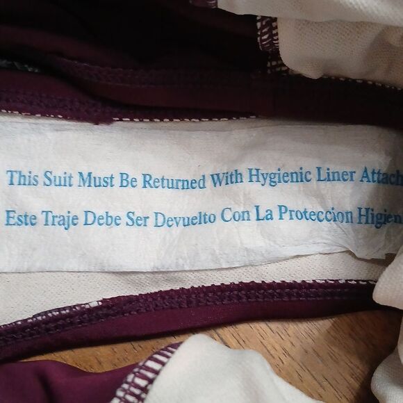 Kona Sol  deep wine ruffle v neck ruched bathing suit swim suit  Sz S NWOT - Picture 5 of 6